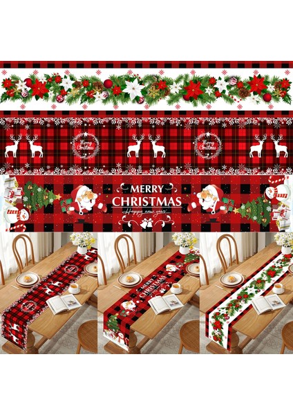 Polyester 18 Resim Olarak Noel Masa Koşucu Merry Christmas Süslemeleri 2023 Ev Masa Örtüsü Navidad Noel Kerst Noel Hediyeleri Yeni Yıl 2024 Natal (Yurt Dışından)
