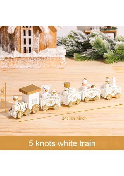 Beyaz 5 Knot Ahşap Noel Tren Süsleri Noel Kolye Merry Christmas Süslemeleri Ev Noel Navidad 2022 Yeni Yıl Dekoru 2023 (Yurt Dışından)