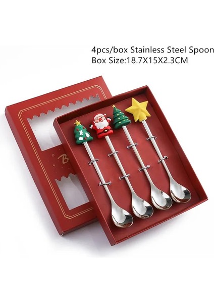 Gümüş Bebek Kaşık-R 4 Adet Metal Merry Christmas Kaşık Kahve Kaşığı Sofra Süsler Noel Partisi Süslemeleri Mutfak Malzemeleri Yeni Yıl 2023 Hediyeler (Yurt Dışından) fiyatları