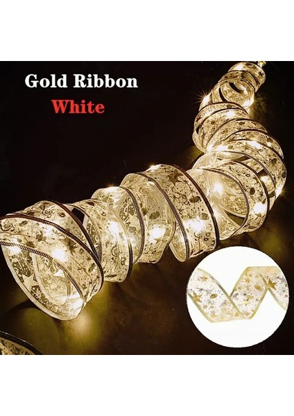 Altın-Beyaz 10M Noel Şerit Peri Işık Noel Dekorasyon Dıy Yaylar Dize Işık Ağacı Süsleri Ev 2023 Noel Dekor Yeni Yıl Navidad (Yurt Dışından)