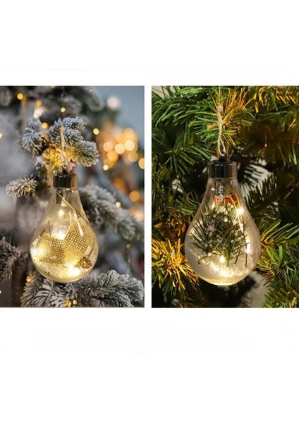 05 Noel Ağacı Dekor Peri Işıklar Şeffaf LED Işıklı Gece Lambası Topu Asılı Kolye Ev Yeni Yıl Noel Süslemeleri (Yurt Dışından) fırsatları