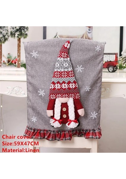 216-GRI Gnome Kız Noel Gnome Sandalye Kapak Merry Christmas Süslemeleri Ev Için Navidad 2023 Noel Dekor Hediyeler Mutlu Yıllar 2024 Kerst Natale (Yurt Dışından) fiyatları