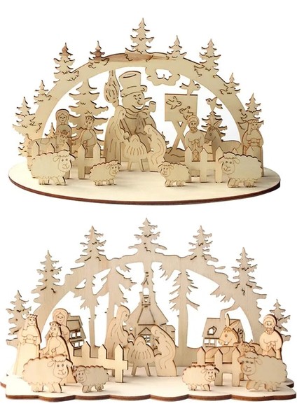 1 Adet Ahşap El Sanatları 1 Takım Noel Dıy Masa Ahşap Süs Kardan Adam Kilise 2023 Yeni Yıl Noel Süslemeleri Ev Için Navidad Noel Noel Malzemeleri (Yurt Dışından)