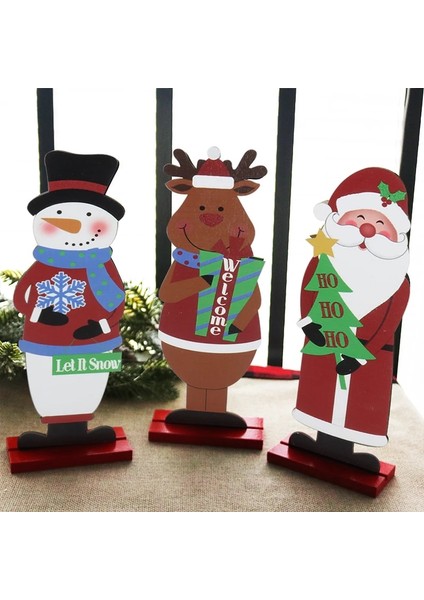 1 Adet Ahşap El Sanatları 1 Takım Noel Dıy Masa Ahşap Süs Kardan Adam Kilise 2023 Yeni Yıl Noel Süslemeleri Ev Için Navidad Noel Noel Malzemeleri (Yurt Dışından)