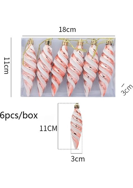 Gül Altın Spiral 2023 Yeni Yıl Süsleri 6 Adet/grup Noel Ağacı Süslemeleri Boyalı Icicle Koni Şeker Chrismtas Kolye Noel Navidad Ev Dekor (Yurt Dışından) fiyatları