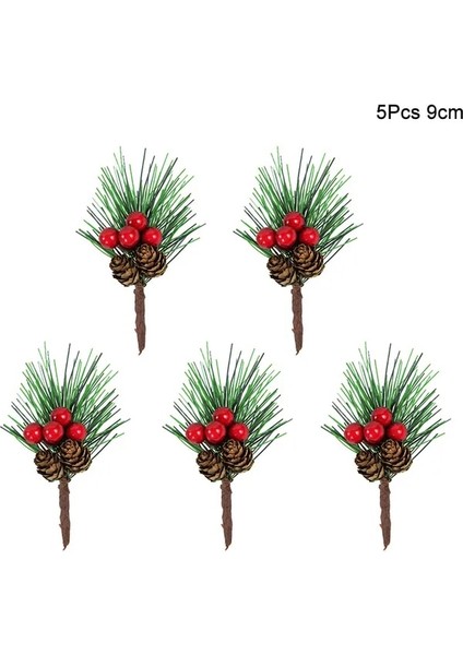5 Adet Çam Iğnesi 5 Adet Noel Kırmızı Berry Yapay Çiçek Suni Çam Kozalağı Şube Yılbaşı Ağacı Süslemeleri Süs Hediye Paketleme Ev Dıy Çelenk (Yurt Dışından) fiyatları