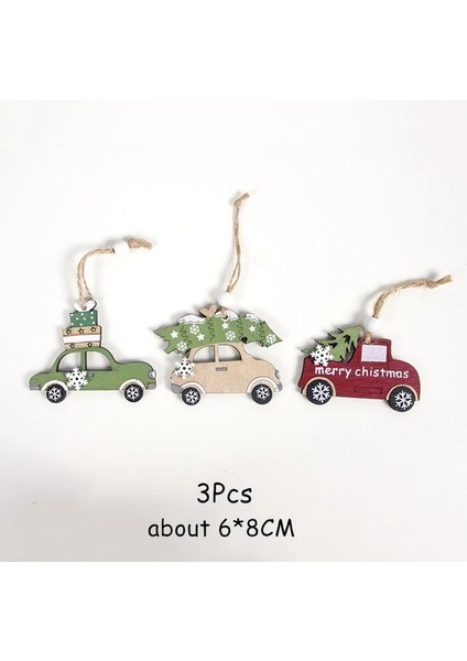 3 Adet Bir Araba 2023 Navidad Noel Ağacı Araba Dekor Ahşap Asılı Kolye Elk Noel Süslemeleri Ev Için Yeni Yıl Noel Doğum Günü Hediyesi (Yurt Dışından)