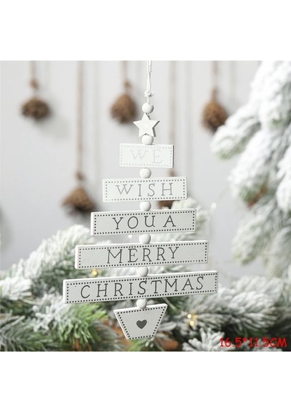 80-Beyaz Ahşap Kızak Noel Dekorasyon Ev Için Ahşap Kayak Çan Noel Süsler Çocuklar Hediye Ev Için Navidad Yeni Yıl Partisi Dekoru 2023 (Yurt Dışından)