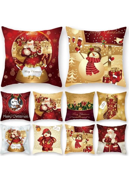 Stil 9 Noel Minder Örtüsü Merry Christmas Süslemeleri Ev 2020 Noel Süs Noel Hediyesi Navidad Mutlu Yıllar 2021 (Yurt Dışından)