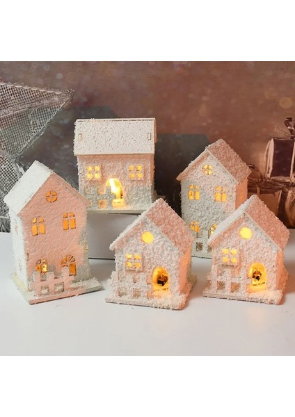 B02 Noel LED Işık Ahşap Ev Katiyen Kar Aydınlık Kabin Noel Ağacı Asılı Süsleme Parlayan Kale Çocuklar Hediye Yeni Yıl 2023 (Yurt Dışından) fiyatları