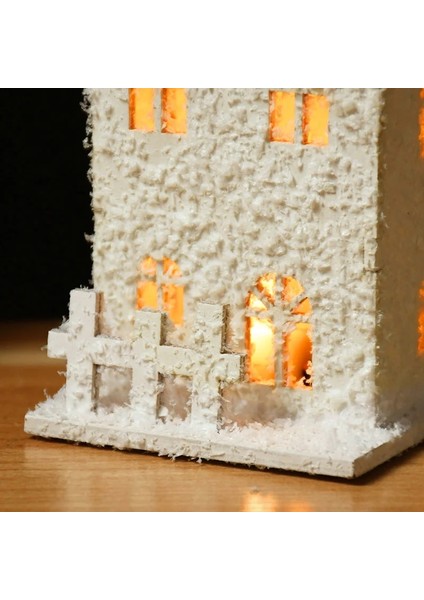 B02 Noel LED Işık Ahşap Ev Katiyen Kar Aydınlık Kabin Noel Ağacı Asılı Süsleme Parlayan Kale Çocuklar Hediye Yeni Yıl 2023 (Yurt Dışından) fırsatları