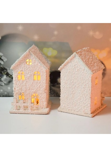 B02 Noel LED Işık Ahşap Ev Katiyen Kar Aydınlık Kabin Noel Ağacı Asılı Süsleme Parlayan Kale Çocuklar Hediye Yeni Yıl 2023 (Yurt Dışından) indirimleri