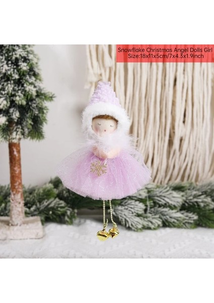 23-09 Kar Tanesi Kız 1 Pc Sevimli Noel Melek Mor Yeşil Bebek Kolye Süsler Ev Noel Partisi Için Noel Ağacı Süsler Çocuklar Hediyeler Süslemeleri (Yurt Dışından)