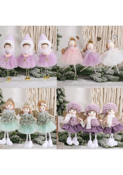 23-09 Kar Tanesi Kız 1 Pc Sevimli Noel Melek Mor Yeşil Bebek Kolye Süsler Ev Noel Partisi Için Noel Ağacı Süsler Çocuklar Hediyeler Süslemeleri (Yurt Dışından)