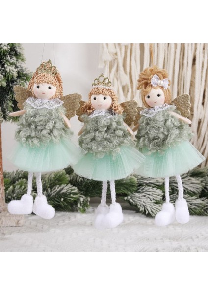 23-09 Kar Tanesi Kız 1 Pc Sevimli Noel Melek Mor Yeşil Bebek Kolye Süsler Ev Noel Partisi Için Noel Ağacı Süsler Çocuklar Hediyeler Süslemeleri (Yurt Dışından)