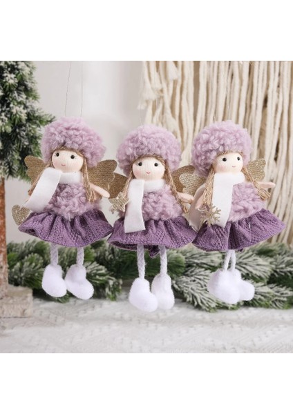 23-09 Kar Tanesi Kız 1 Pc Sevimli Noel Melek Mor Yeşil Bebek Kolye Süsler Ev Noel Partisi Için Noel Ağacı Süsler Çocuklar Hediyeler Süslemeleri (Yurt Dışından)