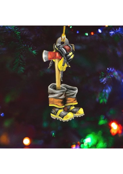 G08 Noel Ağacı Süsleri Itfaiyeci Üniforma Kask Ahşap Süs Polis Asker Itfaiyeci Ceket Hediye Hatıra Ev Araba Kolye (Yurt Dışından) indirimleri