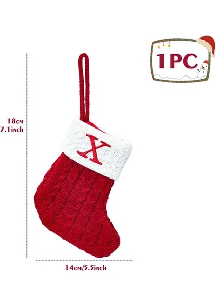x Noel Alfabe Örgü Çorap Yılbaşı Ağacı Süsleri Noel Süslemeleri Ev Için 2022 Navidad Noel 2023 Noel Hediyesi (Yurt Dışından)