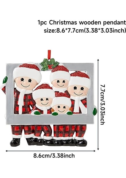 5 Kişilik Bir Aile Noel Kolye Dıy Kişisel Aile Ev Için Noel Süslemeleri 2022 Navidad Noel Ağacı Asılı Süsleme Yeni Yıl 2023 (Yurt Dışından)