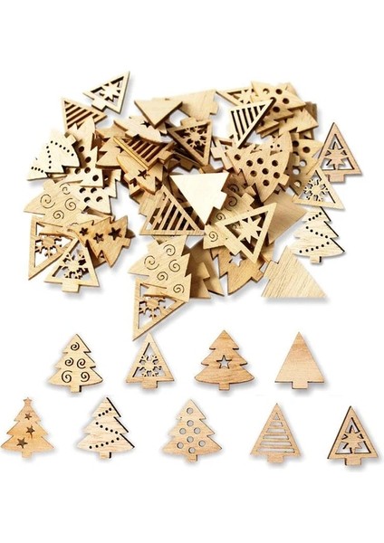 50 Adet SD002-04 50 Adet Ahşap Noel Kar Taneleri Dıy Noel Süslemeleri Ev Mini Ağaç Süsleri Noel Hediyesi Mutlu Yeni Yıl 2023 Dekor (Yurt Dışından)