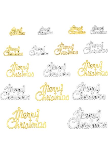 SILVER-25CM x 1 Adet 1/10 Adet Noel Dekorasyon Plastik Merry Christmas Kolye Asılı Ingilizce Mektup Kolye Noel Ağacı Süsler Yeni Yıl Dekor (Yurt Dışından)