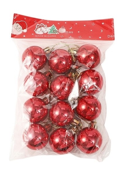Kırmızı 3 cm 12 Adet 6/12 Adet 3/4/5/6/7 cm Noel Dekorasyon Işık Topu Yılbaşı Ağacı Dekorasyon Kolye Renkli Top Kolye Süsler Yeni Yıl (Yurt Dışından)