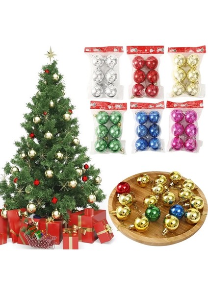 Kırmızı 3 cm 12 Adet 6/12 Adet 3/4/5/6/7 cm Noel Dekorasyon Işık Topu Yılbaşı Ağacı Dekorasyon Kolye Renkli Top Kolye Süsler Yeni Yıl (Yurt Dışından)