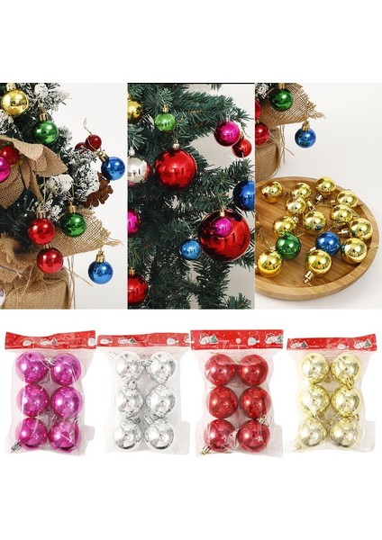 Kırmızı 3 cm 12 Adet 6/12 Adet 3/4/5/6/7 cm Noel Dekorasyon Işık Topu Yılbaşı Ağacı Dekorasyon Kolye Renkli Top Kolye Süsler Yeni Yıl (Yurt Dışından)