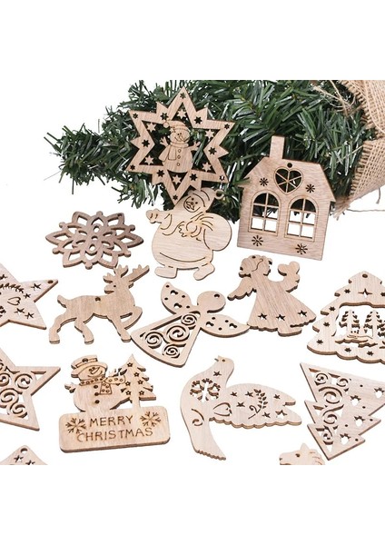 01 10 Parça Noel Baba Elk Kar Tanesi Ahşap Dilimler El Yapımı Diy Grafiti Noel Hediyesi Ahşap Süs Süslemeleri Noel Için (Yurt Dışından)