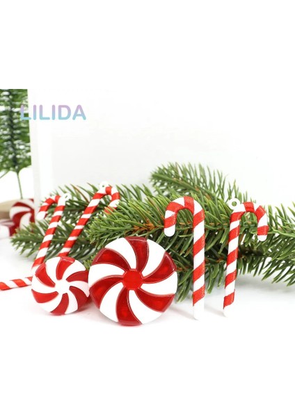 Çap 3.4 cm 24 Adet 24 Adet Noel Ağacı Dekorasyon Noel Şeker Kamışı Lolipop Kırmızı ve Beyaz Şeker Kolye Ev Dekor Yeni Yıl Navidad (Yurt Dışından) modelleri