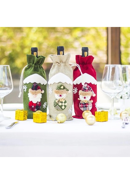 Noel Baba 2 Fengrise Ev Için Noel Süslemeleri Noel Baba Şarap Şişesi Kapağı Kardan Adam Çorap Hediye Sahipleri Noel Navidad Dekor Yeni Yıl (Yurt Dışından)