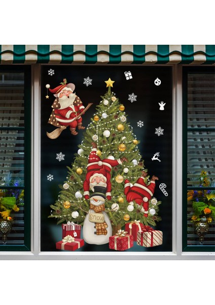 11 Noel Pencere Etiket Ev Için Merry Christmas Süslemeleri 2023 Noel Süs Noel Navidad Doğum Hediyeleri Yeni Yıl 2024 (Yurt Dışından)