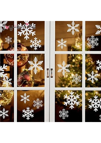 1 Adet Style-29 1 Takım Beyaz Kar Tanesi Pencere Etiket Çocuk Odası Noel Duvar Çıkartmaları Ev Çıkartmaları Için Noel Süslemeleri Yeni Yıl 2022 Doğum (Yurt Dışından)