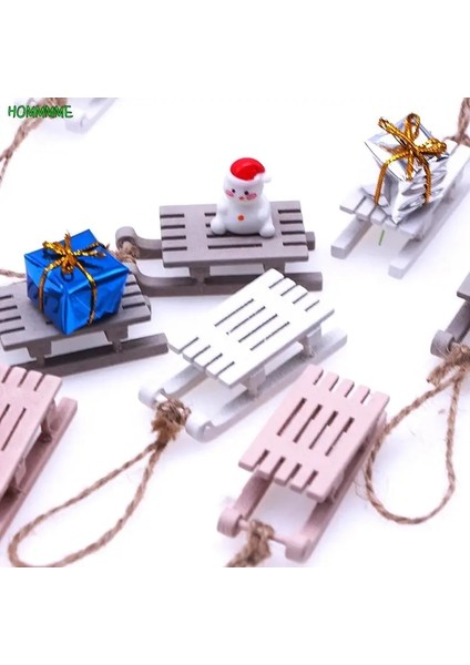1 Adet Resim Olarak 1/12 Mini Ahşap Kızak Hediye Kutusu Modeli Diy Noel Manzara Dollhouse Aksesuarı Noel Süs (Yurt Dışından)