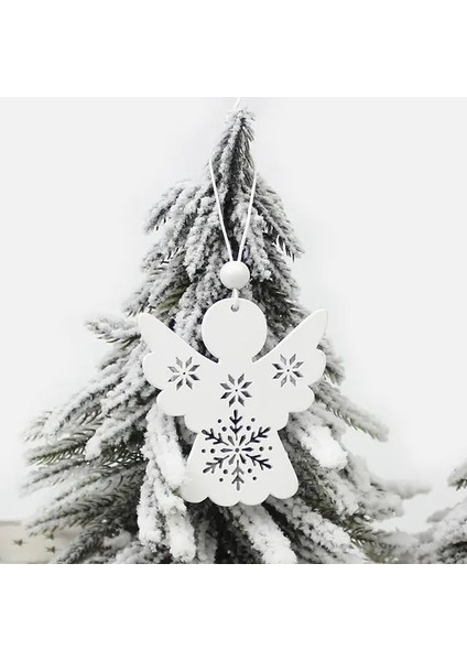 Beyaz Melek Huadodo 6 Adet Kırmızı ve Beyaz Ahşap Ağaç Geyik Kardan Adam Noel Süslemeleri Kolye Süsler Noel Ağacı Ev Partisi Çocuklar Için Hediye (Yurt Dışından)