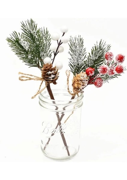 5 Adet Şampanya 5 Adet Noel Kırmızı Berry Yapay Çiçek Suni Çam Kozalağı Şube Yılbaşı Ağacı Süslemeleri Süs Hediye Paketleme Ev Dıy Çelenk (Yurt Dışından)