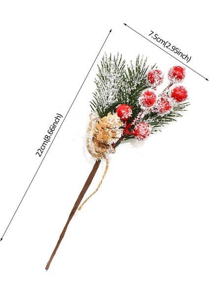 5 Adet Şampanya 5 Adet Noel Kırmızı Berry Yapay Çiçek Suni Çam Kozalağı Şube Yılbaşı Ağacı Süslemeleri Süs Hediye Paketleme Ev Dıy Çelenk (Yurt Dışından)
