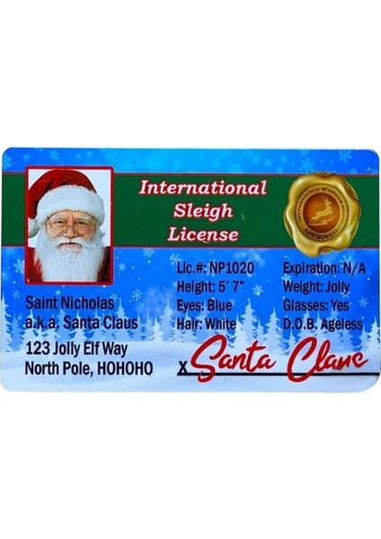 M 2 Adet 1/2/3 Adet Noel Baba Uçuş Lisans Kartı Noel Arifesi Ehliyet Noel Hediyesi Çocuklar Için Mutlu Noeller Süslemeleri (Yurt Dışından)