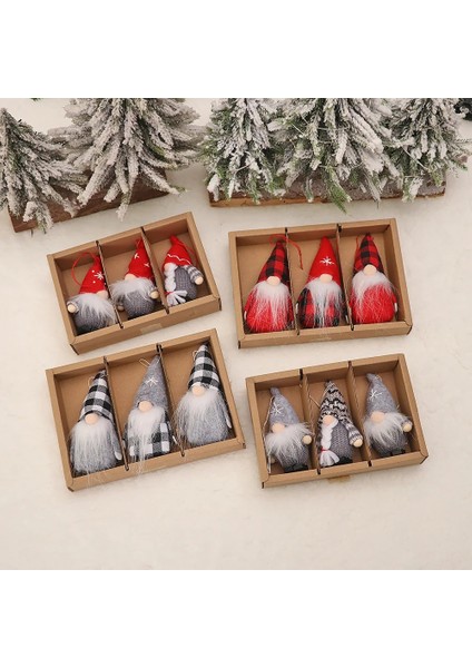 Pembe 3 Adet Noel Mini Bebek Noel Dekorasyonları Ev Için 2022 Noel Ağacı Kolye Gnome Bebek Noel Çocuklar Hediyeler Yeni Yıl 2023 Navidad (Yurt Dışından)
