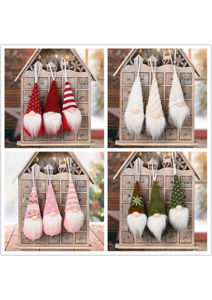 Pembe 3 Adet Noel Mini Bebek Noel Dekorasyonları Ev Için 2022 Noel Ağacı Kolye Gnome Bebek Noel Çocuklar Hediyeler Yeni Yıl 2023 Navidad (Yurt Dışından)