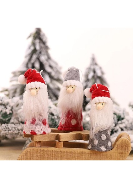 Pembe 3 Adet Noel Mini Bebek Noel Dekorasyonları Ev Için 2022 Noel Ağacı Kolye Gnome Bebek Noel Çocuklar Hediyeler Yeni Yıl 2023 Navidad (Yurt Dışından)