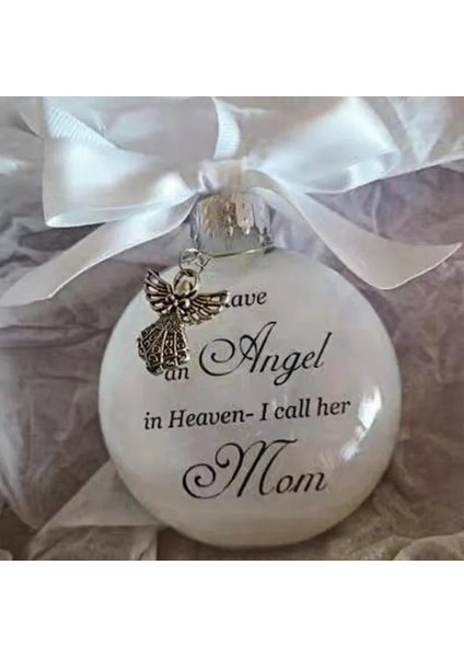 Anne 10X8X8 cm Noel Ağacı Süsleri 2022 Beyaz Noel Topları Melek Süsler Cennette Bir Meleğim Var Noel Anıtı Kolye Ev Dekor (Yurt Dışından)