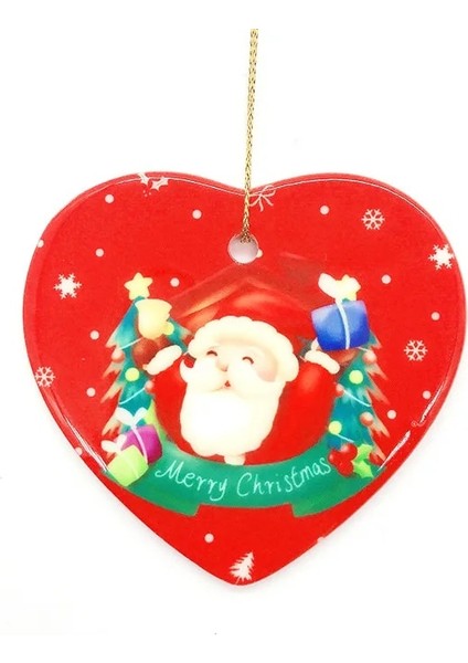 Kalp 10 Adet Süblimasyon 3 Inç Seramik Yuvarlak Kolye Noel Ağacı Süsler Tatil Dekor Halat ile Boş Dıy Isı Basın Baskı (Yurt Dışından) indirimleri