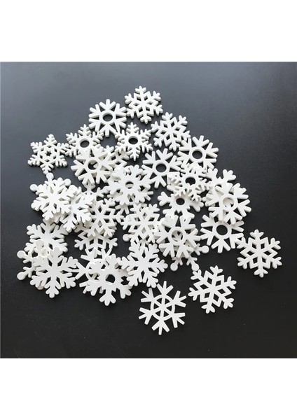 4-TREE-50PCS 50PC 35MM Mix Şekil Ahşap Beyaz Kar Taneleri Noel Süsleri Noel Ahşap Kolye Ev Için Yeni Yıl Noel Melek Süslemeleri (Yurt Dışından) indirimleri