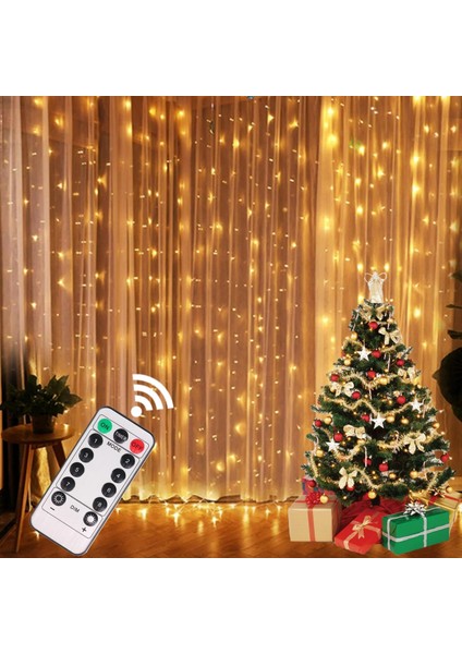 Soğuk Beyaz 3MX3M Garland Perde Dize Işık Merry Christmas Süslemeleri Ev Için 2022 Noel Süs Noel Navidad Hediye Yeni Yıl 2023 (Yurt Dışından)