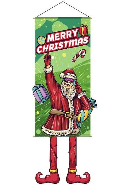 G 110X40 cm 2023 Merry Christmas Asılı Bez Posteri Yaratıcı Karikatür Arka Plan Kumaş Noel Dekor Ev Noel Kolye Navidad Noel (Yurt Dışından)