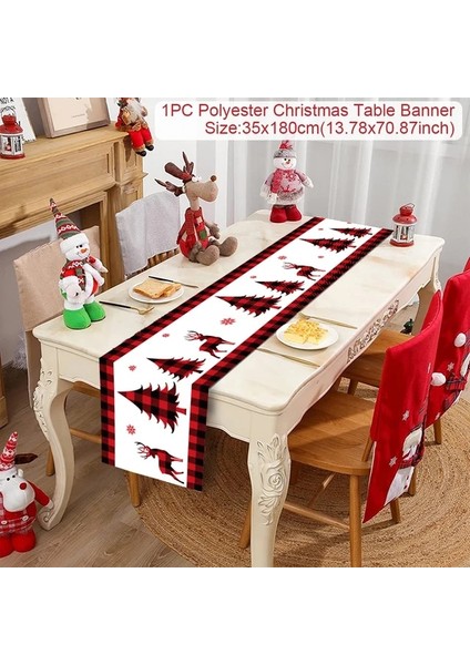 03 Resim Olarak Noel Masa Koşucu Kumaş Merry Christmas Dekorasyon Ev Masa Örtüsü Için Noel Süs Navidad Natal Noel Yeni Yıl Hediyesi 2024 (Yurt Dışından)