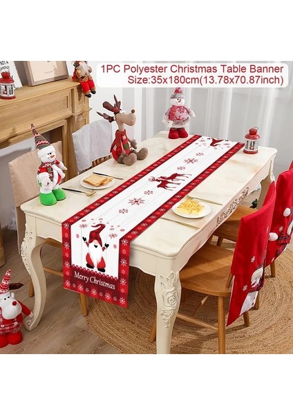 18 Resim Olarak Noel Masa Koşucu Kumaş Merry Christmas Dekorasyon Ev Masa Örtüsü Için Noel Süs Navidad Natal Noel Yeni Yıl Hediyesi 2024 (Yurt Dışından)