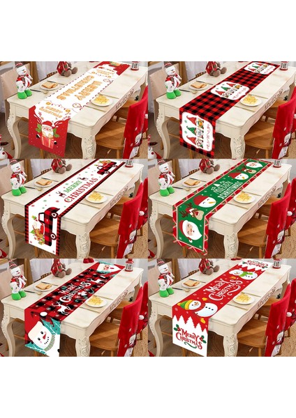 18 Resim Olarak Noel Masa Koşucu Kumaş Merry Christmas Dekorasyon Ev Masa Örtüsü Için Noel Süs Navidad Natal Noel Yeni Yıl Hediyesi 2024 (Yurt Dışından) indirimleri