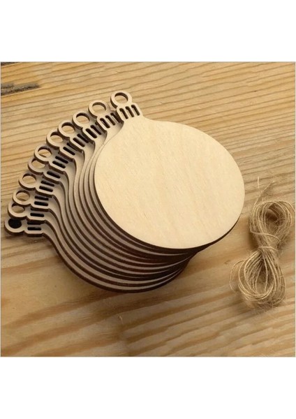 C 10 Adet Ahşap Ağaç Bezemeler Ahşap Noel Ağacı Boşlukları Noel Dıy Zanaat Kartı Dekor Için Ipler ile (Yurt Dışından)